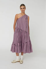 Striped Bow Midi Dress