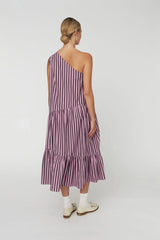 Striped Bow Midi Dress