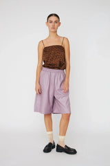 Striped Suiting Shorts in Light Purple