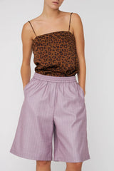 Striped Suiting Shorts in Light Purple
