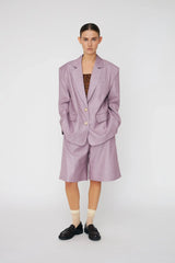 Striped Suiting Shorts in Light Purple