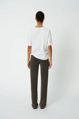 Striped Lurex Jersey Pants in Gold Silver Shimmer