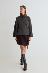 Sully Wool Skirt in Chocolate Brown