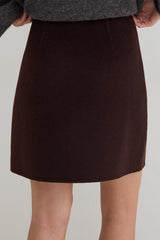Sully Wool Skirt in Chocolate Brown