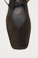 Sway Suede Leather Ballet Flats in Coffee Brown