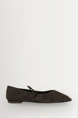 Sway Suede Leather Ballet Flats in Coffee Brown