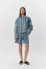 Striped Blue Denim Jacket