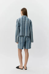 Striped Blue Denim Jacket