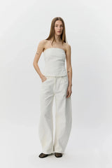 Barrell Shape Jean in Off White