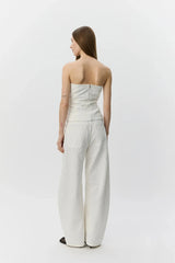 Barrell Shape Jean in Off White