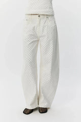 Barrell Shape Jean in Off White