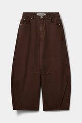 Barrel Shaped Jeans in Dark Brown