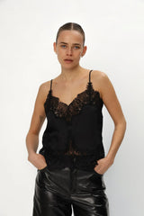 Underlayer Lace Top in Black