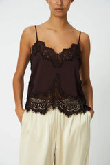 Underlayer Lace Top in Dark Brown