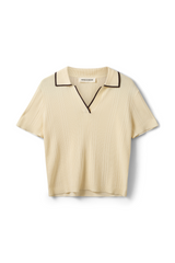 Jamie Knit Polo in Off White