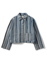 Striped Blue Denim Jacket