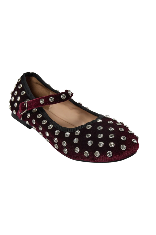 Rosa Ballerina Flats in Burgundy