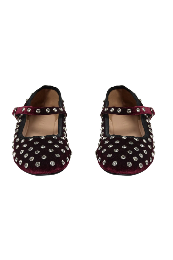 Rosa Ballerina Flats in Burgundy