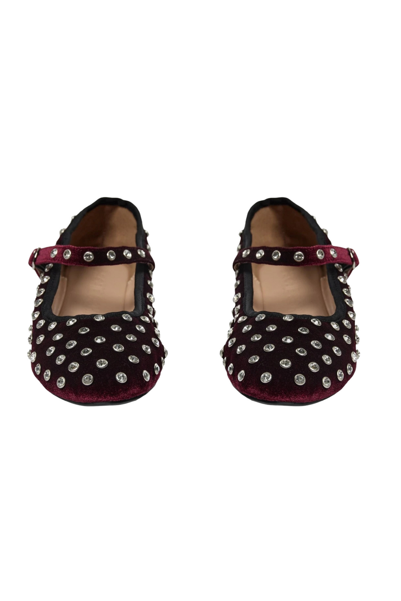 Rosa Ballerina Flats in Burgundy