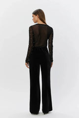 Velvet Trouser in Black