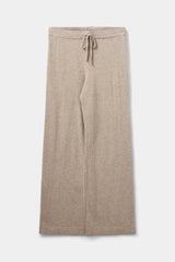 Brown Melange Wide Knit Trousers