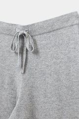 Grey Melange Wide Knit Trousers