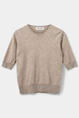 Viana Short Sleeve Knit in Brown Mélange