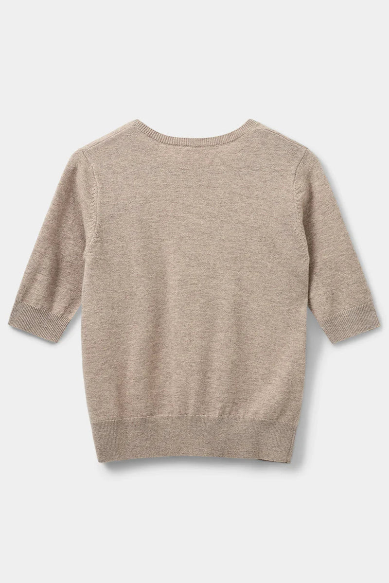 Viana Short Sleeve Knit in Brown Mélange