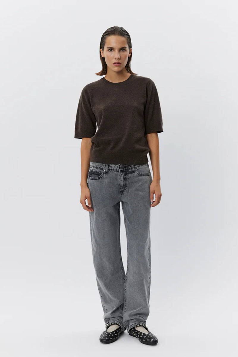 Viana Short Sleeve Knit in Brown Fudge