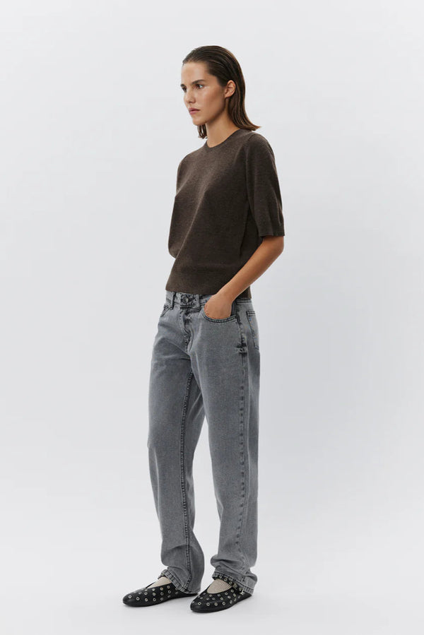 Viana Short Sleeve Knit in Brown Fudge