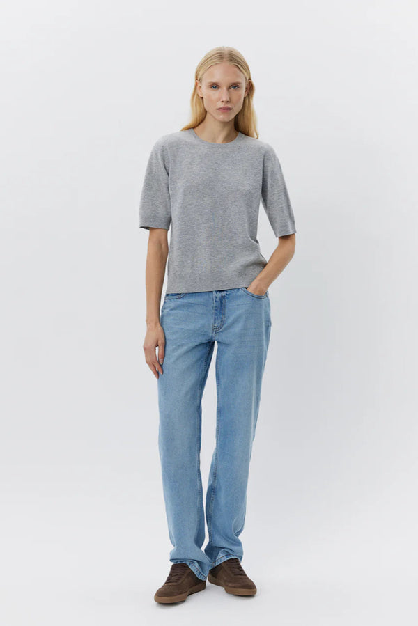Viana Short Sleeve Knit in Grey