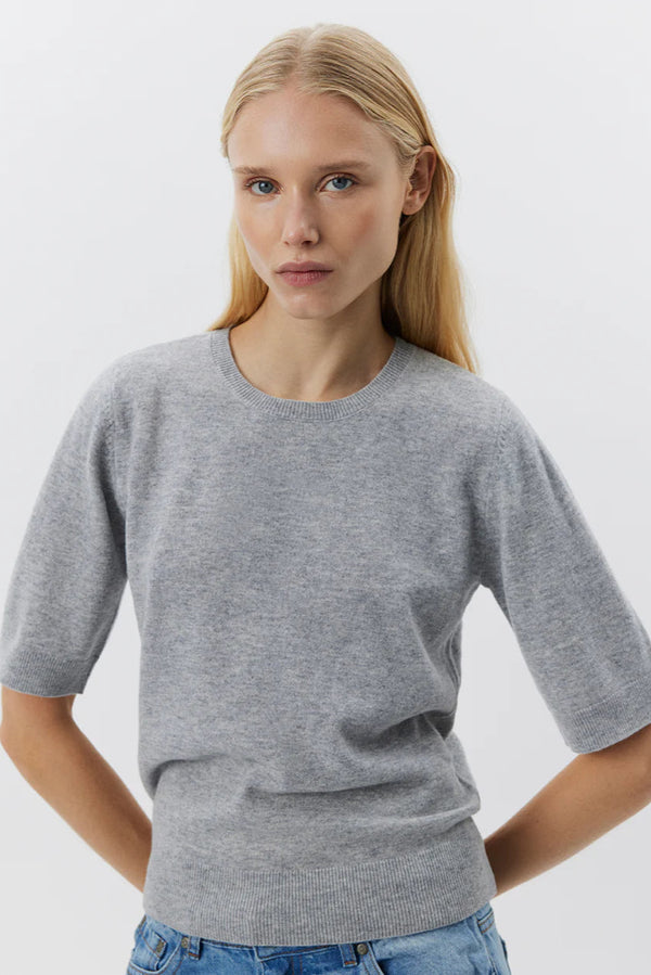 Viana Short Sleeve Knit in Grey