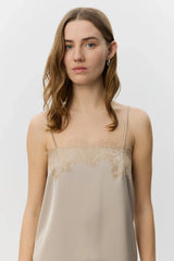 Vira Lace Detail Top in Feather Grey