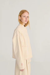 Vibrant Flower Ecru Twill Jacket