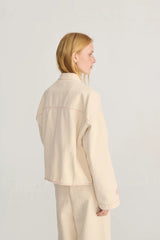 Vibrant Flower Ecru Twill Jacket