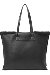 Faux Shearling Bag in Black