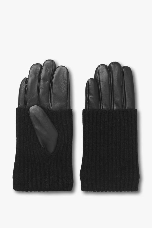 Faux Leather Gloves in Black