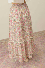 Long maxi flowy floral pasley patterned skirt  
