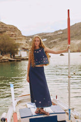 Dafne Embroidered Midi Skirt