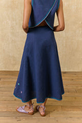 Dafne Embroidered Midi Skirt