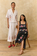 Amarante Embroidered Midi Skirt