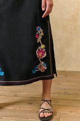 Amarante Embroidered Midi Skirt