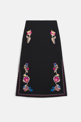 Amarante Embroidered Midi Skirt