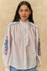 Cora Shirt in Cream Checks
