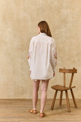 Reynald Embroidered Shirt in Off white