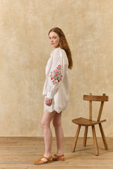 Reynald Embroidered Shirt in Off white