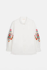 Reynald Embroidered Shirt in Off white
