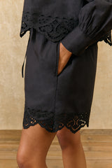 Boxi Cotton Shorts in Black