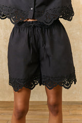 Boxi Cotton Shorts in Black