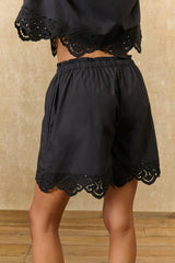Boxi Cotton Shorts in Black